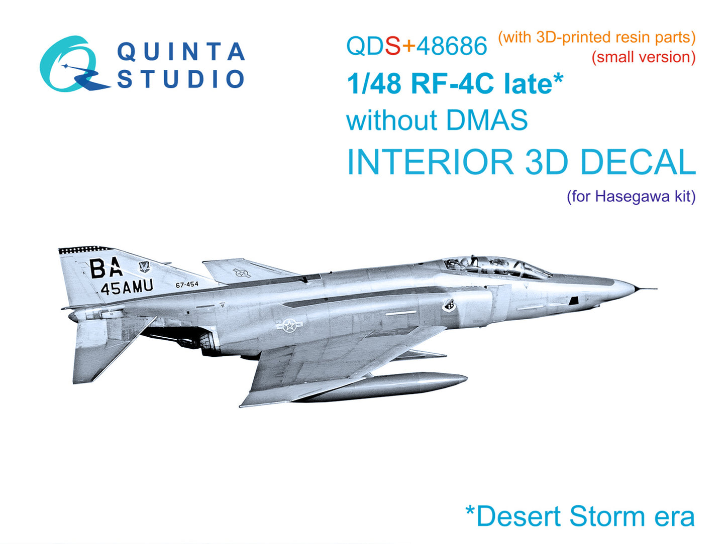 Quinta Studio QDS+48686 1:48 RF-4C Phantom II (late without DMAS) 3D-Printed & coloured Interior