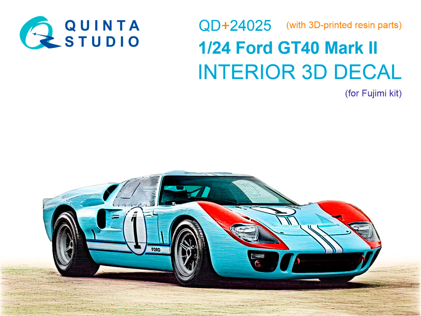 Quinta Studio QD+24025 1:24 Ford GT40 Mark II 3D-Printed & coloured Interior