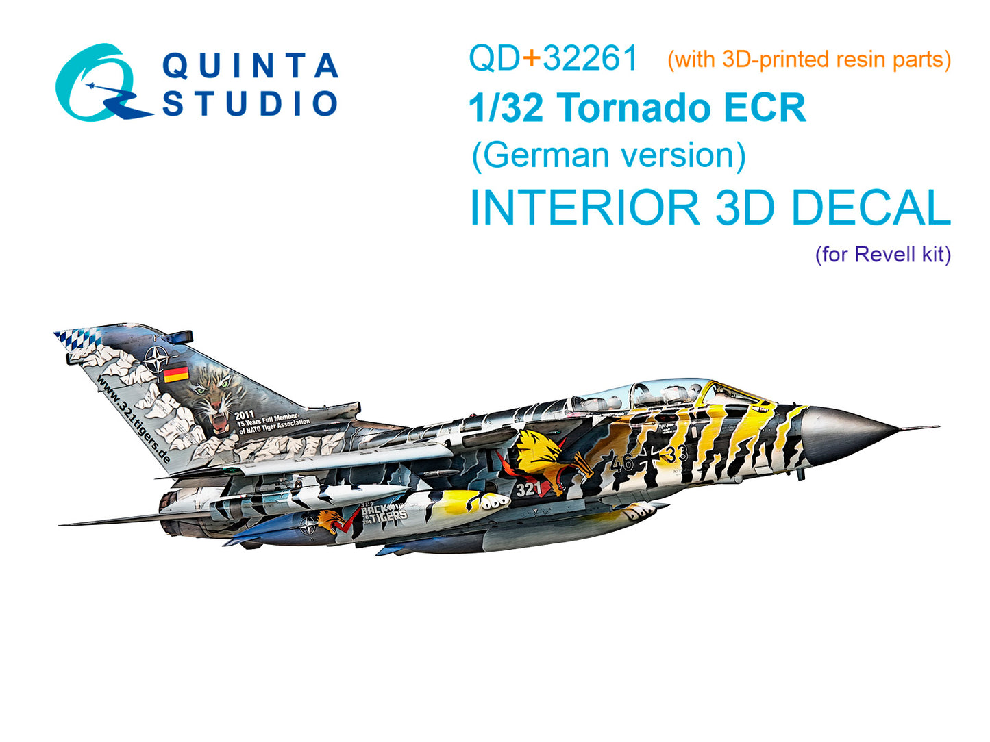 Quinta Studio QD+32261 1:32 Panavia Tornado ECR German 3D-Printed & coloured Interior