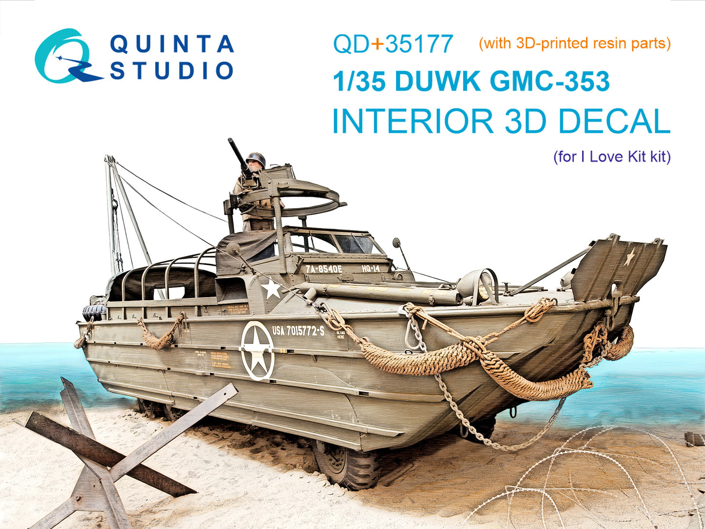 Quinta Studio QD+35177 1:35 GMC DUKW-353 3D-Printed & coloured Interior on decal paper
