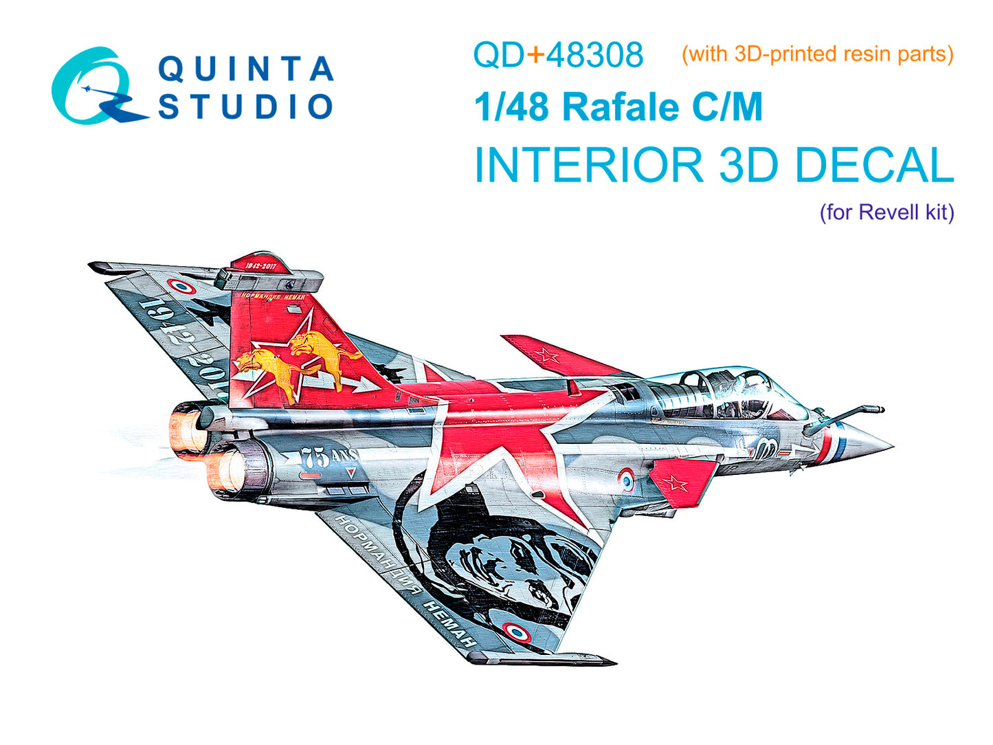 Quinta Studio QD+48308 1:48 Dassault_Rafale C/M 3D-Printed & coloured Interior