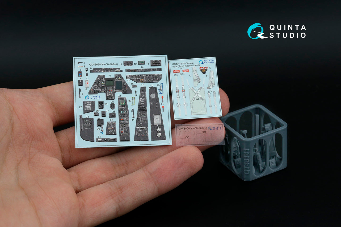 Quinta Studio QD+48638 1:48 Kamov Ka-50 (black panels) 3D-Printed & coloured Interior