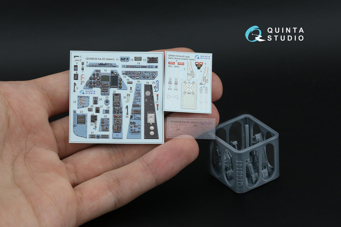 Quinta Studio QD+48639 1:48 Kamov Ka-50 (blue-grey panels) 3D-Printed & coloured Interior