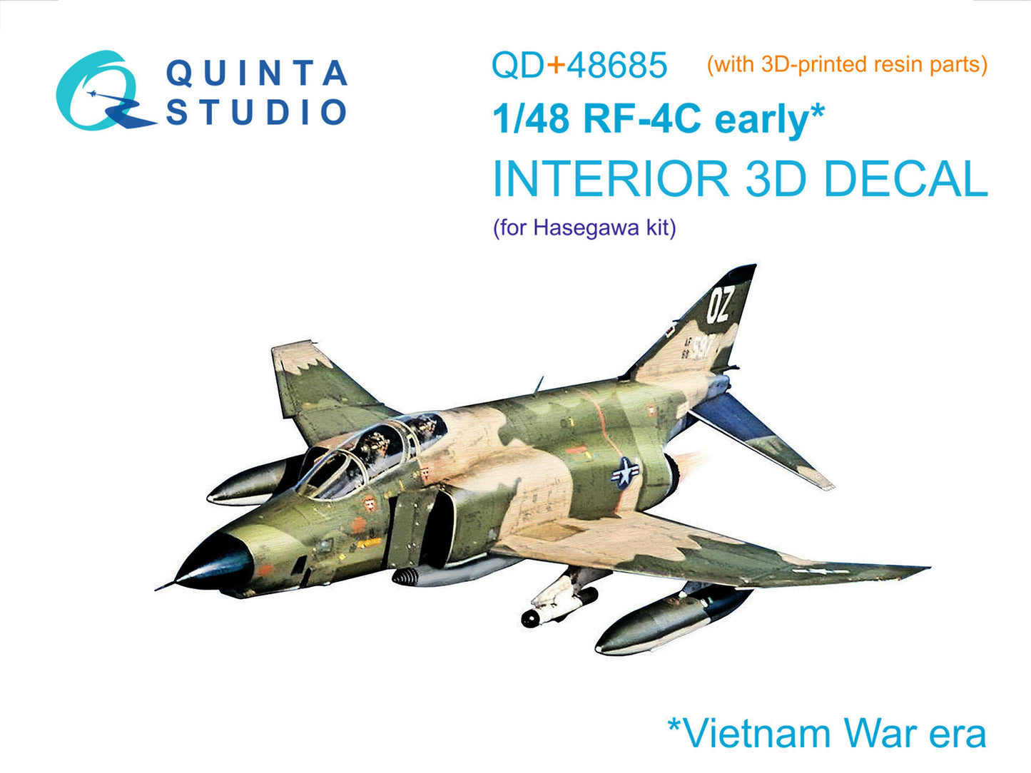 Quinta Studio QD+48685 1:48 McDonnell RF-4C Phantom II (early) 3D-Printed & coloured Interior