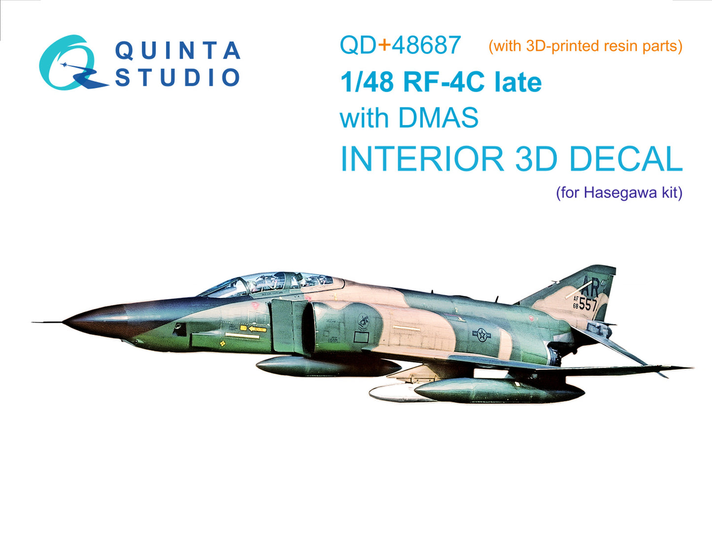 Quinta Studio QD+48687 1:48 RF-4C Phantom II (late with DMAS) 3D-Printed & coloured Interior