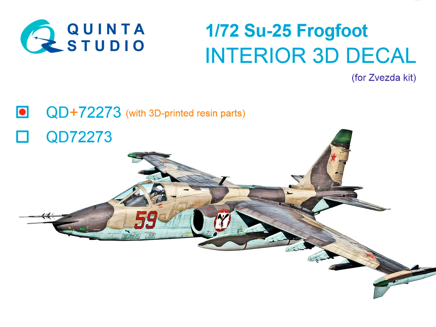 Quinta Studio QD+72273 1:72 Sukhoi Su-25 3D-Printed & coloured Interior