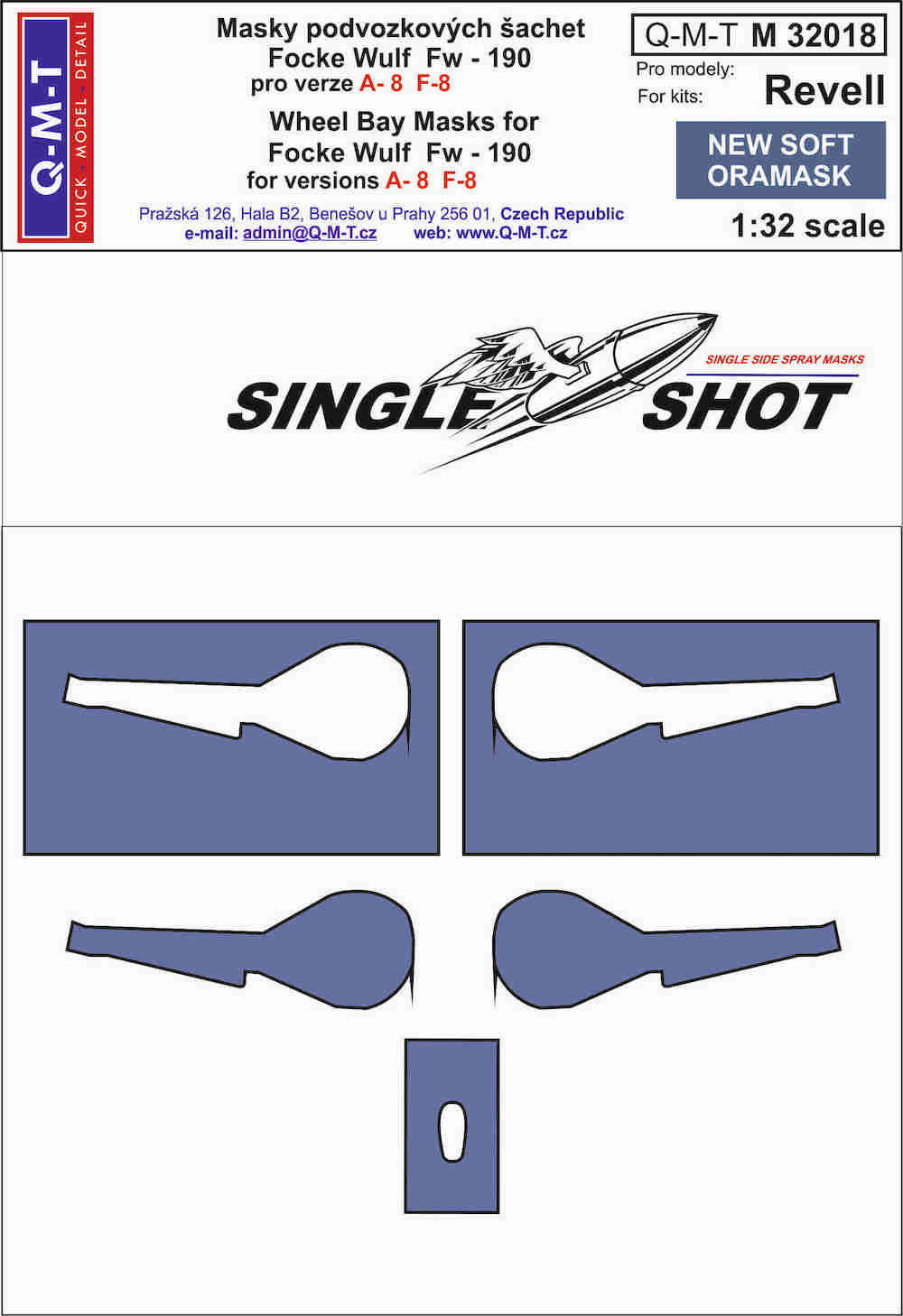 Q-M-T TM32018 1:32 Focke-Wulf Fw-190A-8 wheel bay paint masks