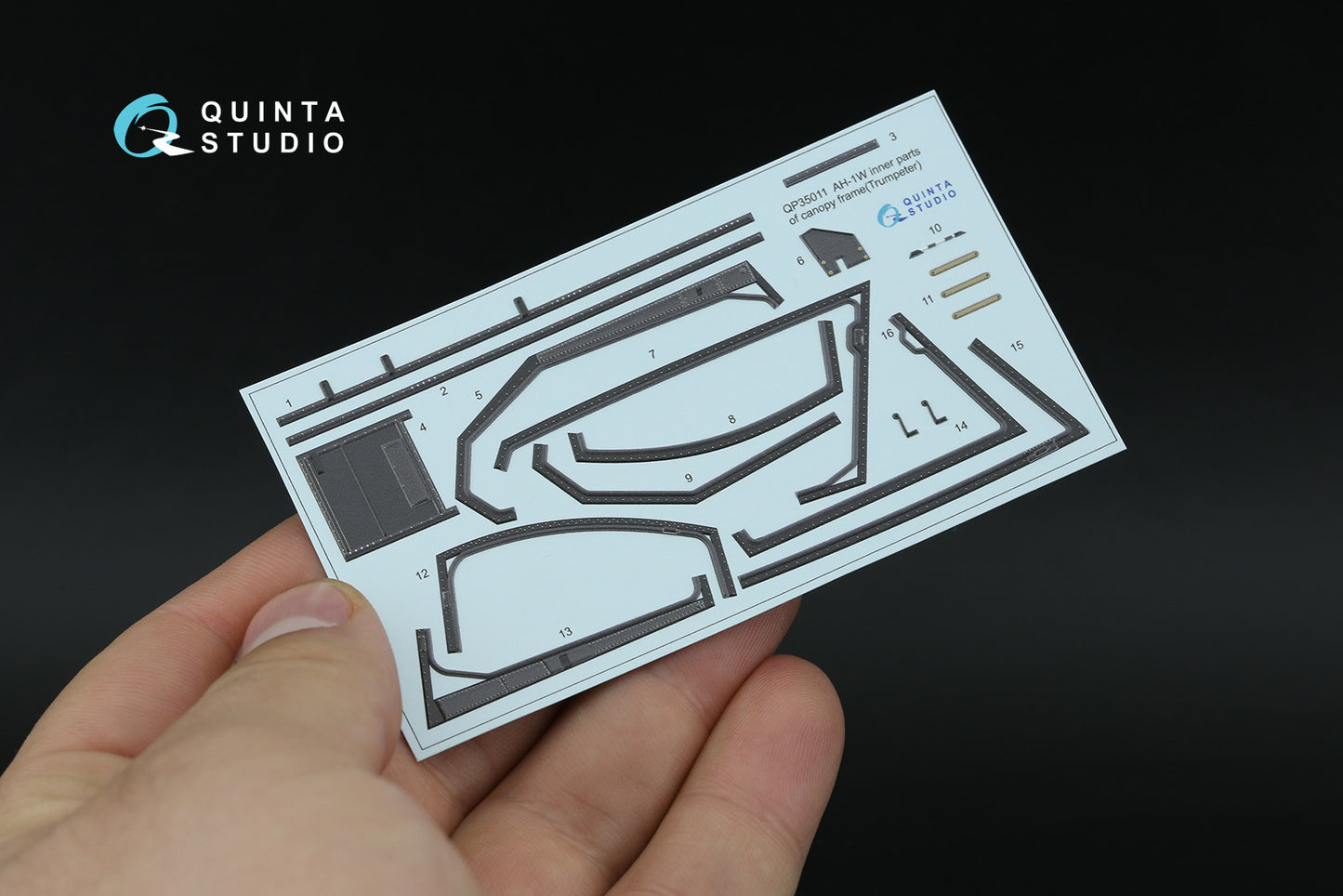 Quinta Studio QP35011 1:350 Bell AH-1W inner parts of canopy frame