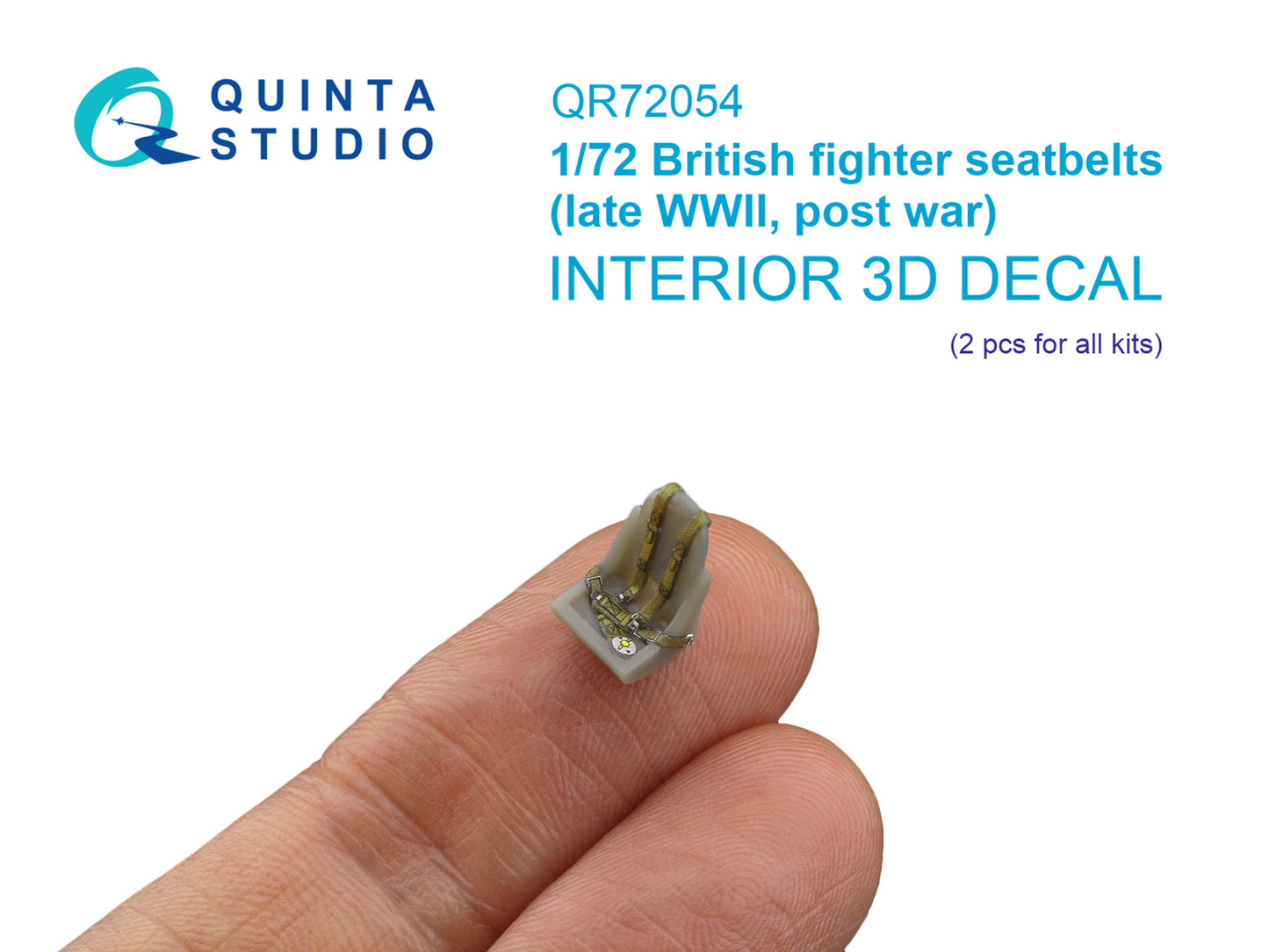 Quinta Studio QR72054 1:72 British Fighter Seatbelts, Late WWII - Post-war (for 2 seats)