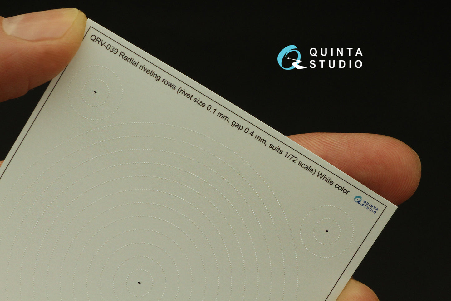 Quinta Studio QRV-039 1:72 Radial riveting rows (rivet size 0.10 mm, gap 0.4 mm, suits 1/72), White color