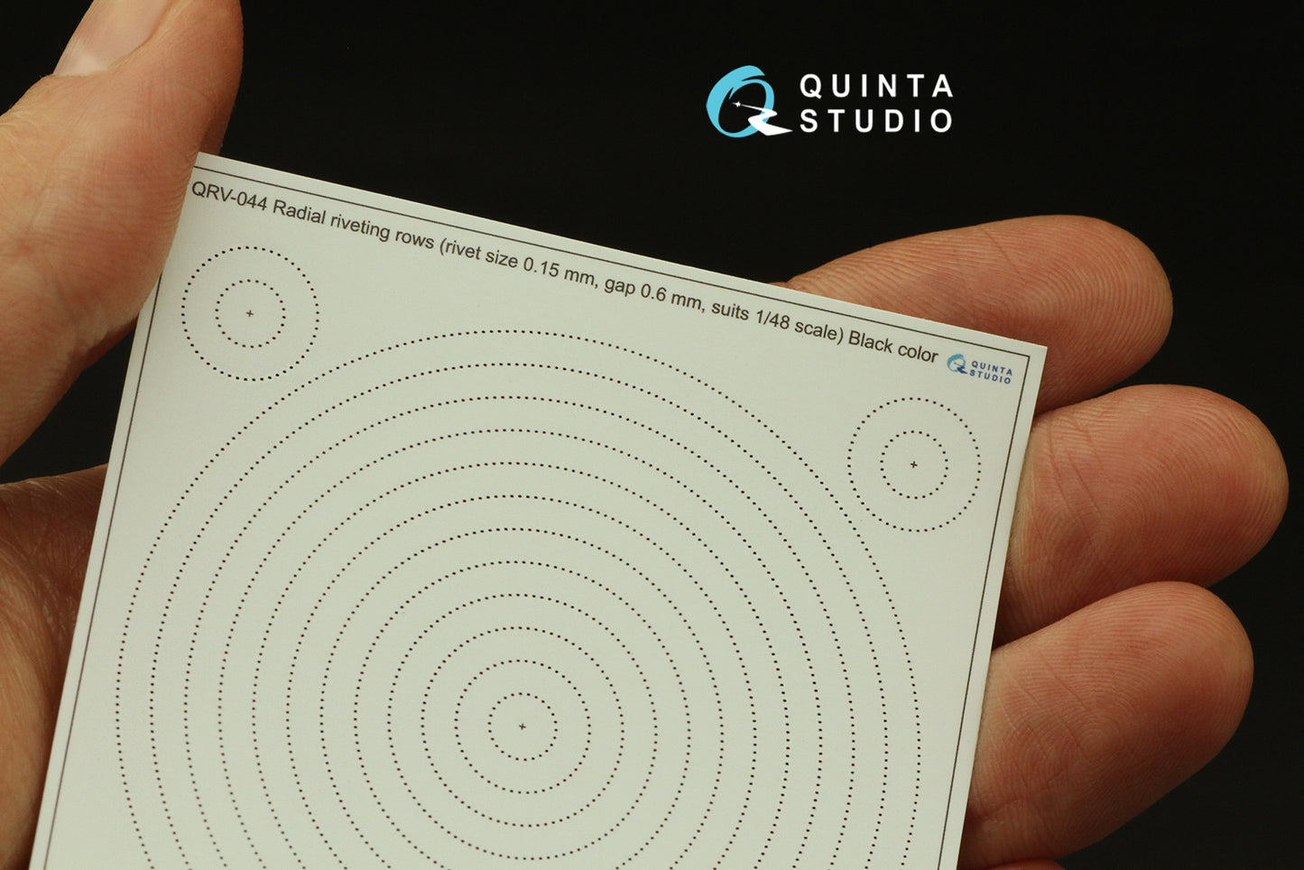 Quinta Studio QRV-044 1:48 Radial riveting rows (rivet size 0.15 mm, gap 0.6 mm,), Black colour