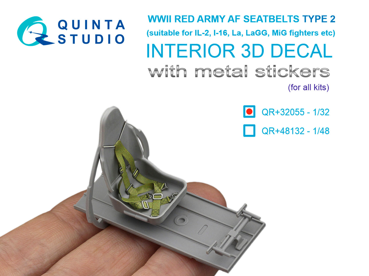 Quinta Studio QR+32055 1:32 WWII Red Army AF Seatbelts Type 2 (with metal buckles)
