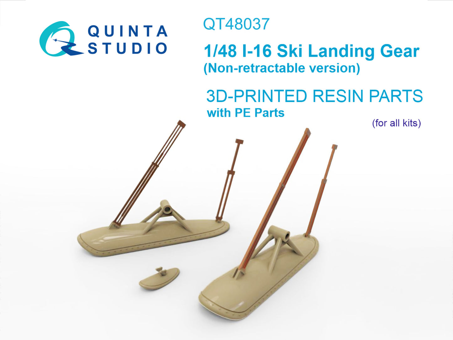 Quinta Studio QT48037 1:48 Polikarpov I-16 Ski landing gear (Non-retractable version)