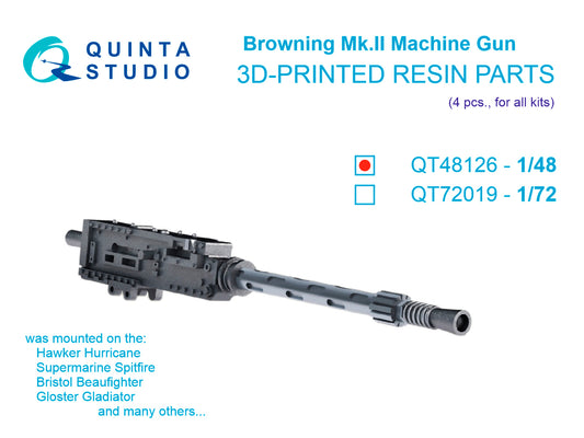 Quinta Studio QT48126 1:48 Browning Mk.II Machine gun, 4 pcs