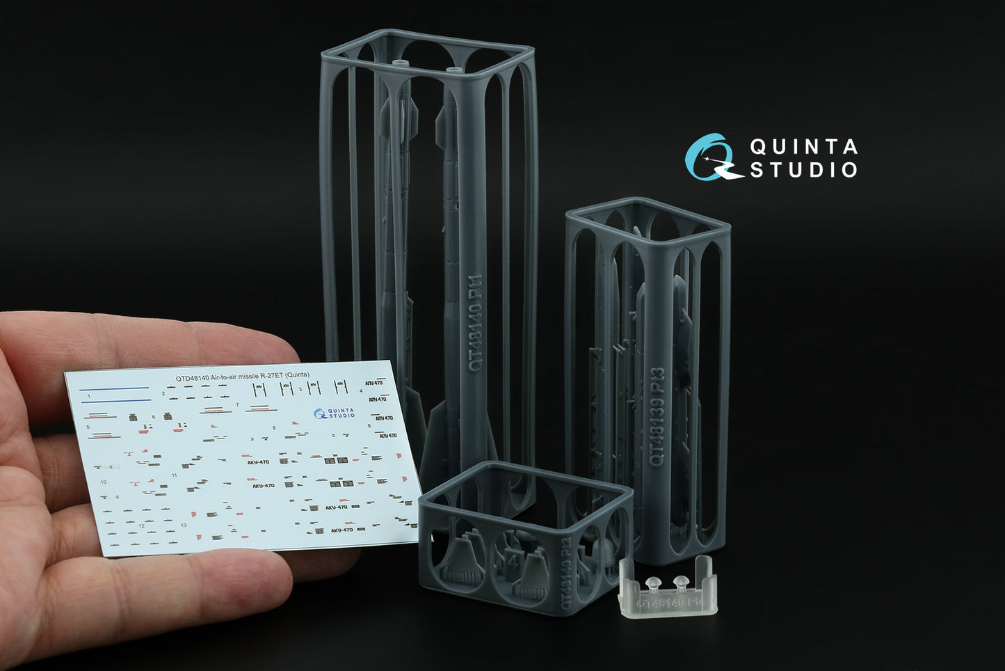Quinta Studio QT48140 1:48 R-27ET Air-to-Air Missiles with APU-470 Launchers, 2 pcs