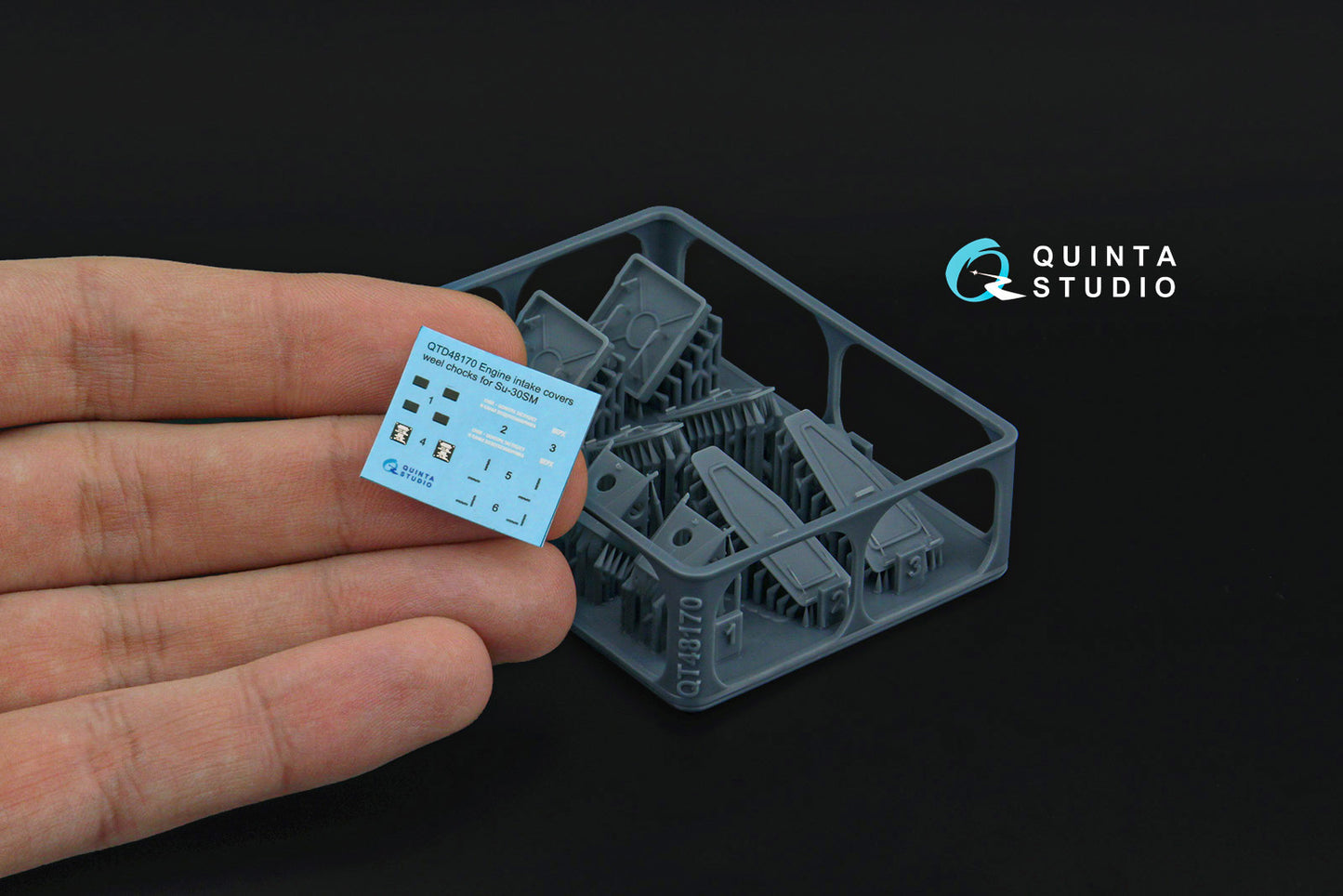 Quinta Studio QT48170 1:48 Sukhoi Su-30SM Engine Intake Covers & Wheel Chocks