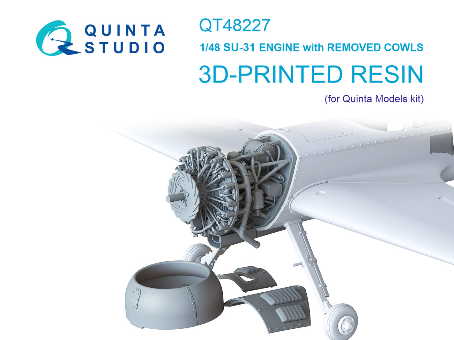 Quinta Studio QT48227 1:48 Sukhoi Su-31 Engine With Removed Cowls