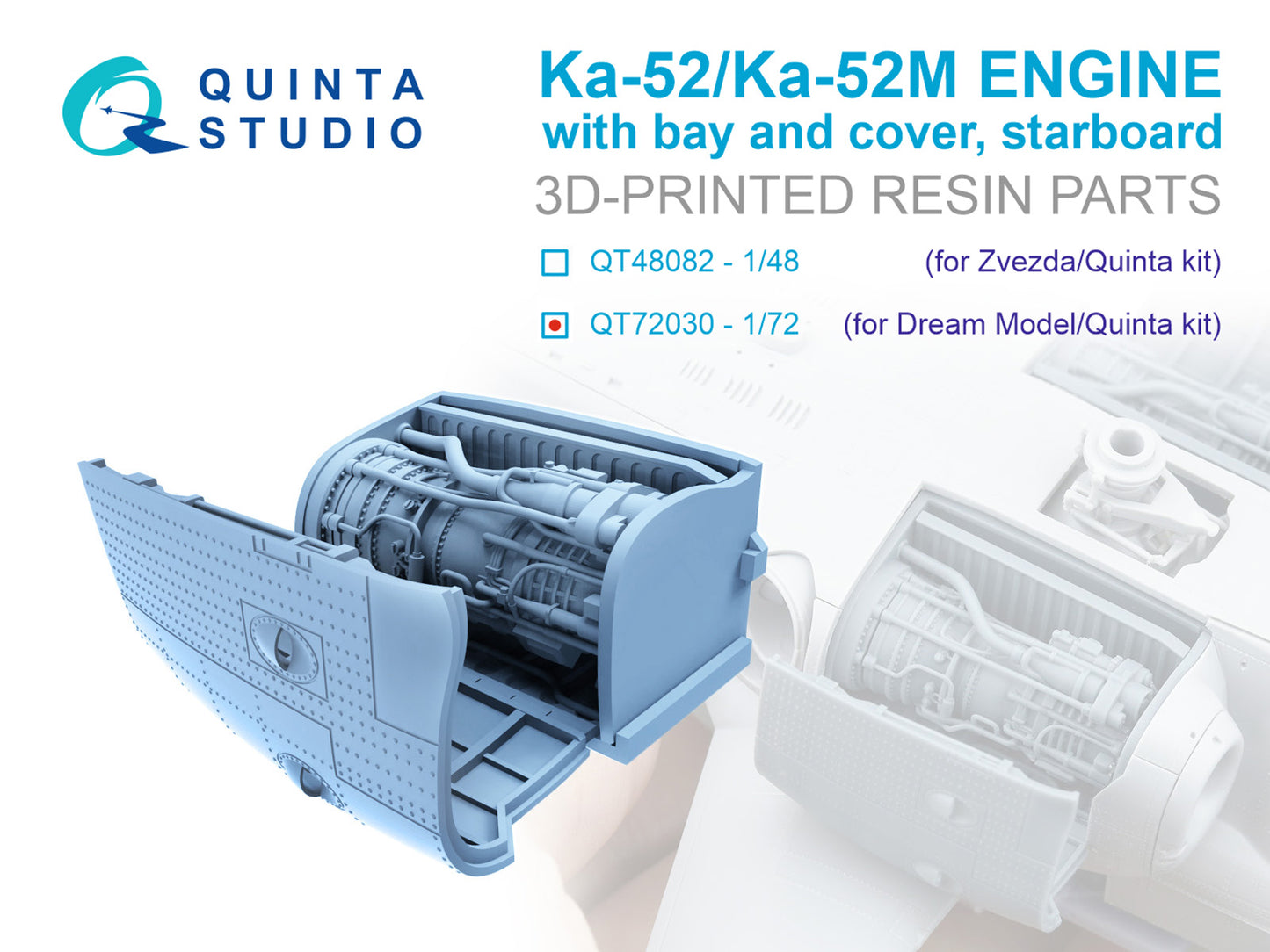 Quinta Studio QT72030 1:72 Kamov Ka-52 Engine with bay and cover, starboard