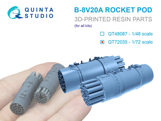 Quinta Studio QT72035 1:72 B-8V20A rocket pods, 2 pcs (for all kits)