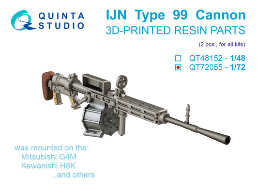 Quinta Studio QT72055 1:72 Type 99 Cannon, 2 pcs (for all kits)