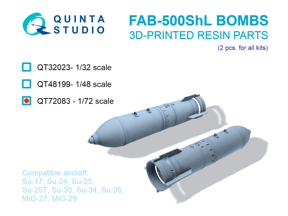 Quinta Studio QT72083 1:72 FAB-500ShL Bombs