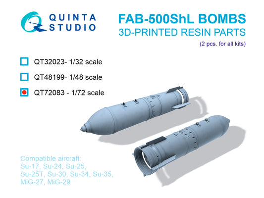Quinta Studio QT72083 1:72 FAB-500ShL Bombs