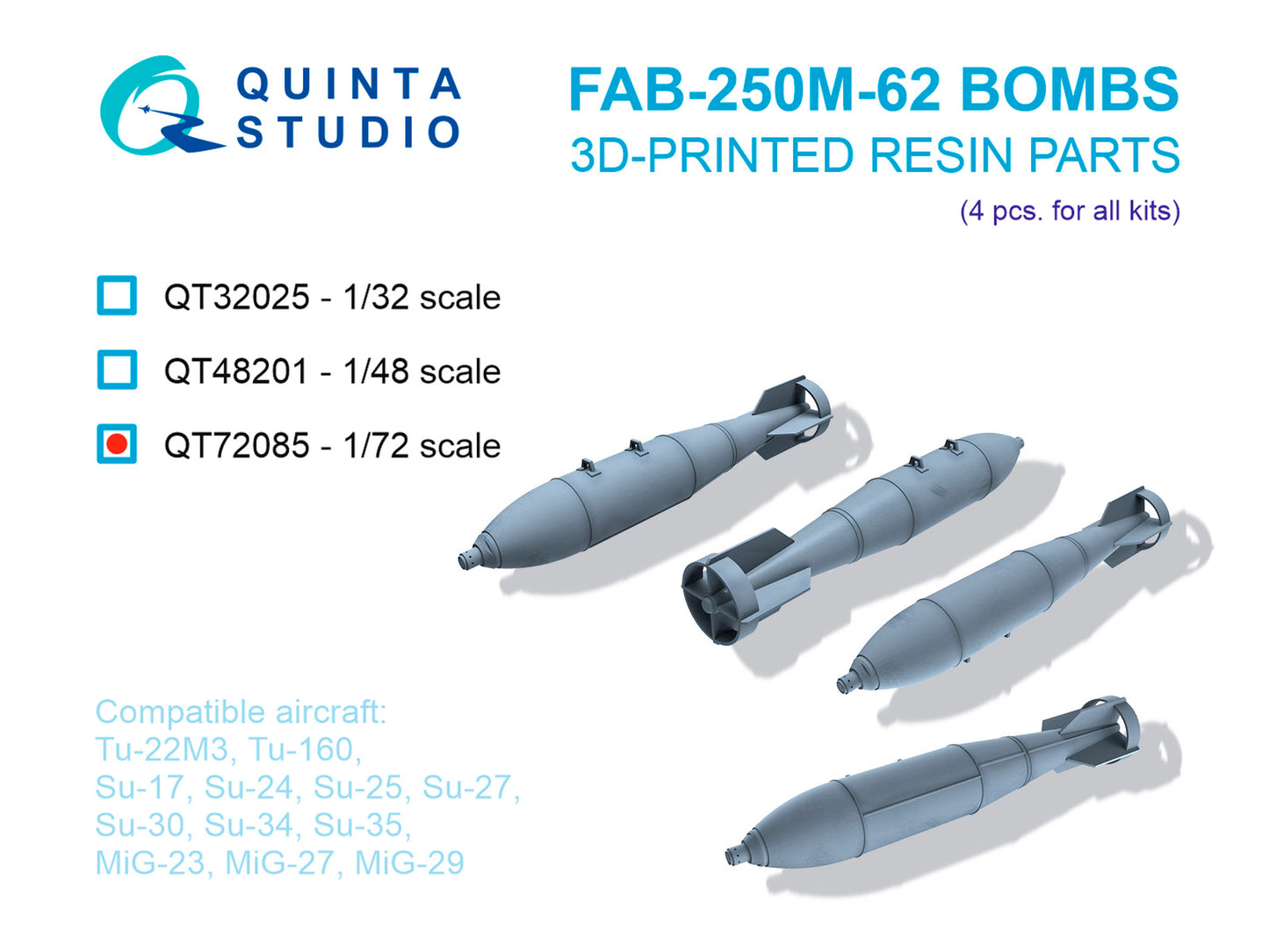 Quinta Studio QT72085 1:72 FAB-250 M-62 Bombs