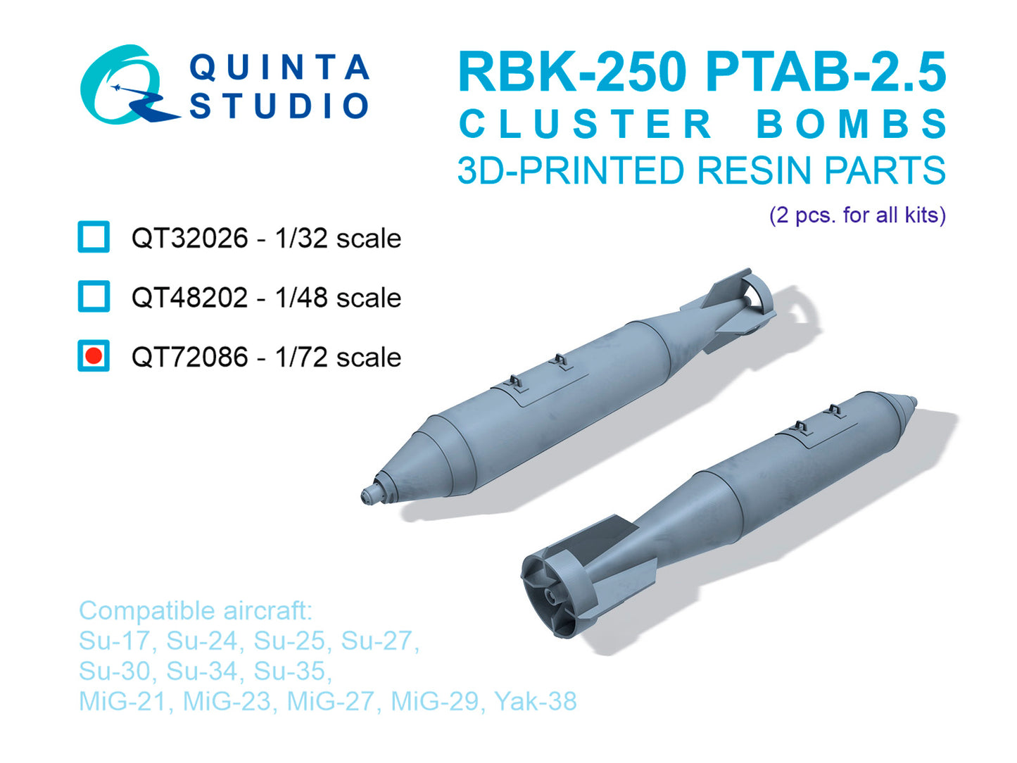 Quinta Studio QT72086 1:72 RBK-250 PTAB-2.5 Cluster Bombs