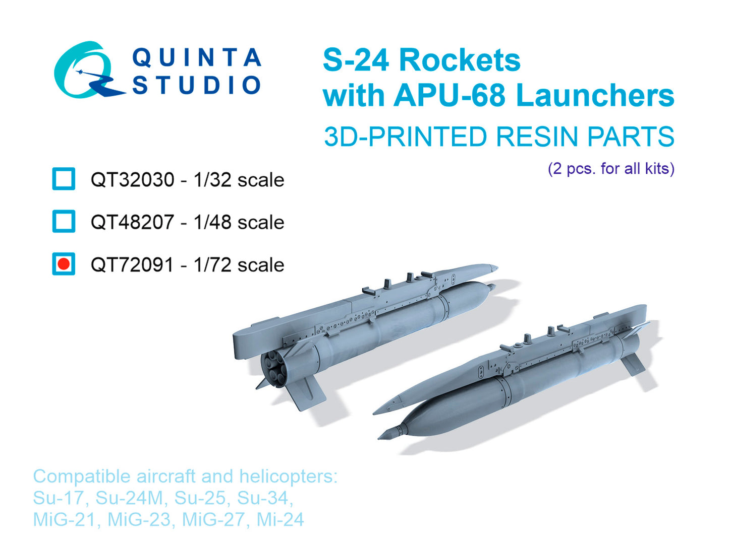 Quinta Studio QT72091 1:72 S-24 Rockets with APU-68 Launchers