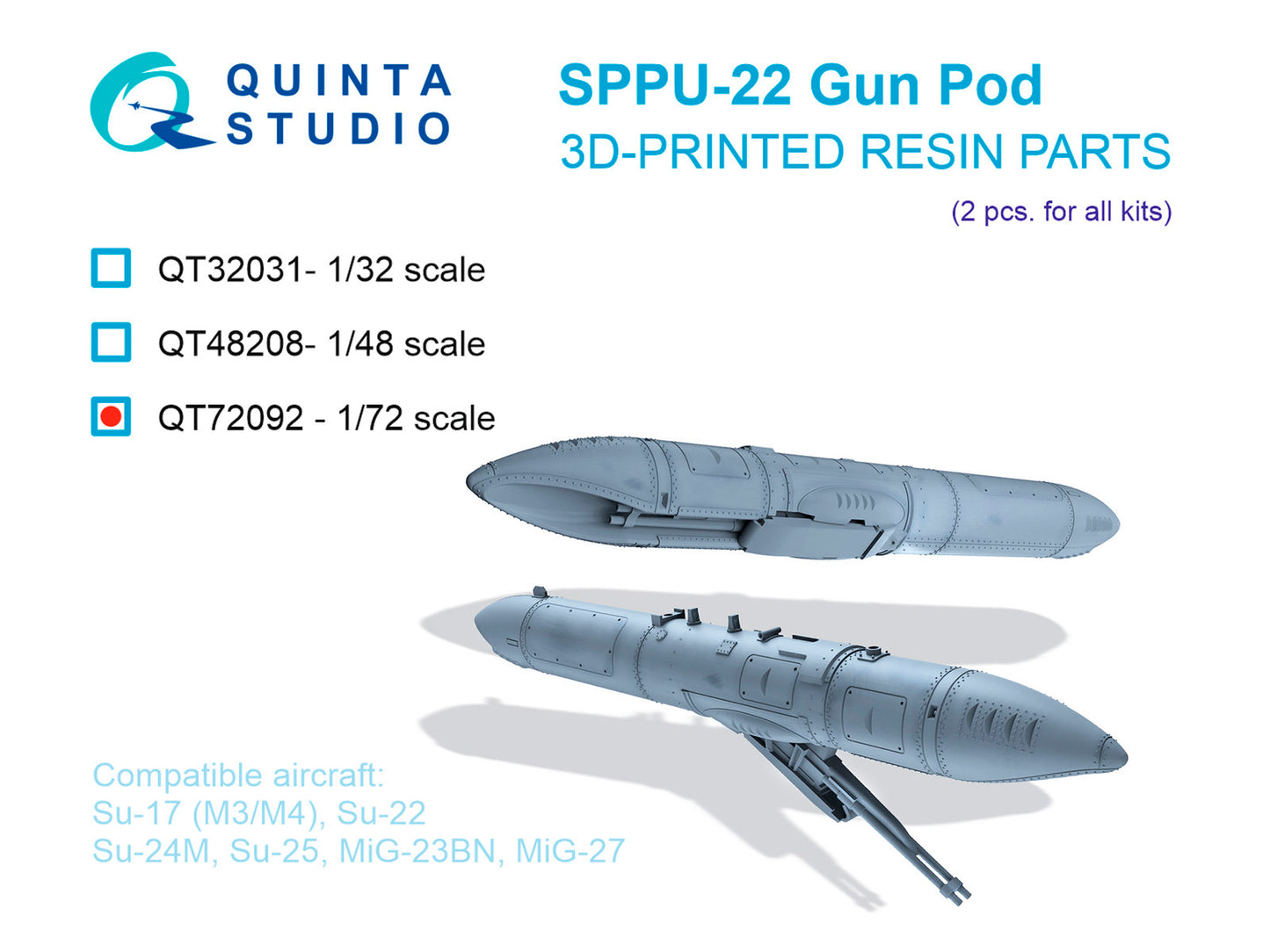 Quinta Studio QT72092 1:72 SPPU-22 Gun Pods