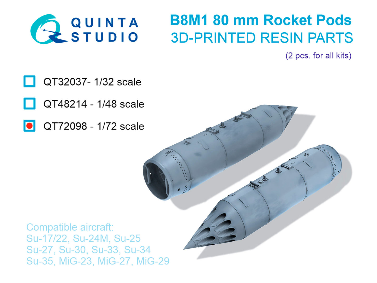 Quinta Studio QT72098 1:72 B8M-1 80mm Rocket Pods