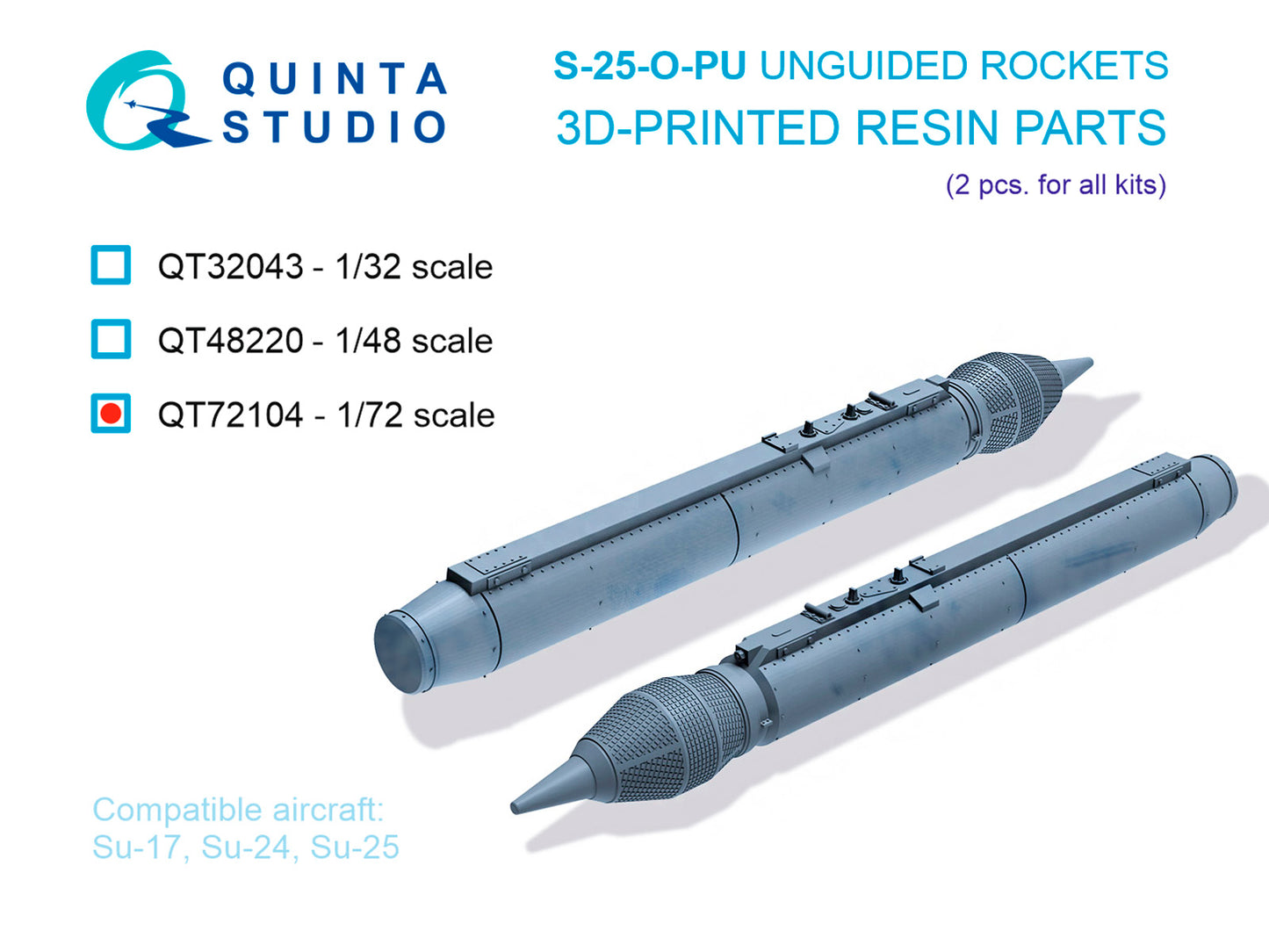 Quinta Studio QT72104 1:72 S-25-O-PU Unguided rockets