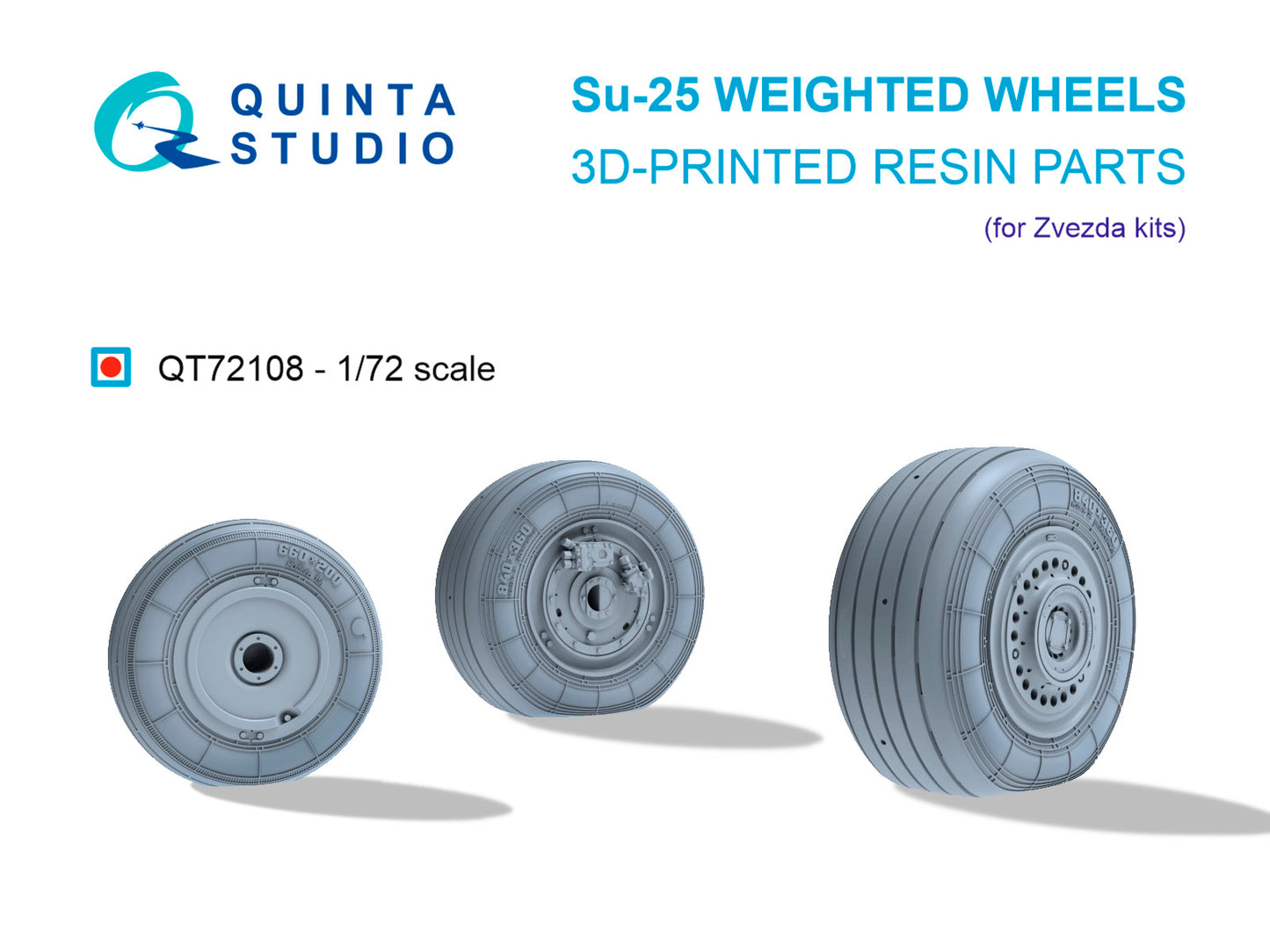 Quinta Studio QT72108 1:72 Sukhoi Su-25 Weighted wheels