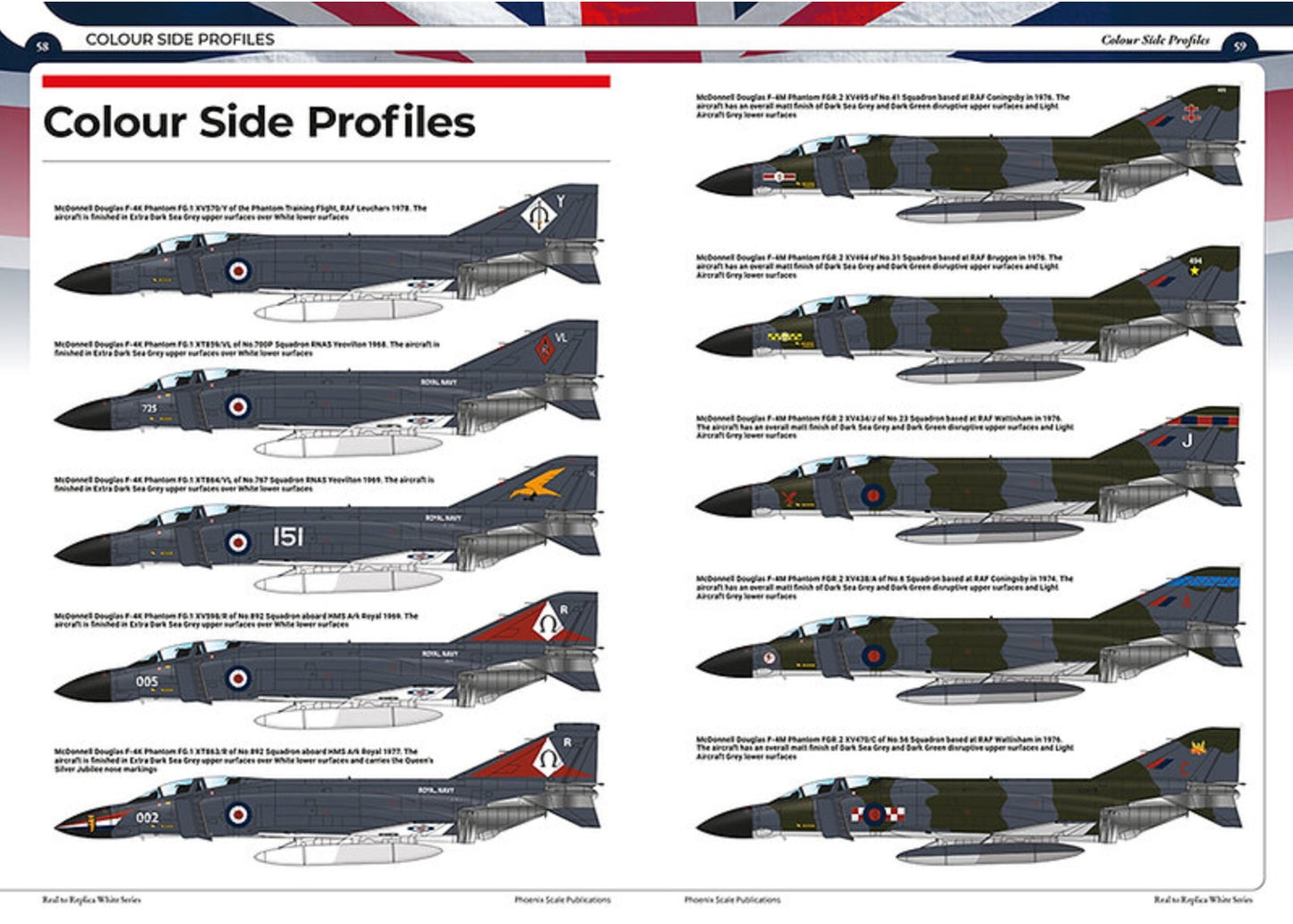 Phoenix Scale Publications R2RWHITE05 - The McDonnell-Douglas Phantom (British Versions) FG.1, FGR.2 AND F-4J (UK) By Andy Evans