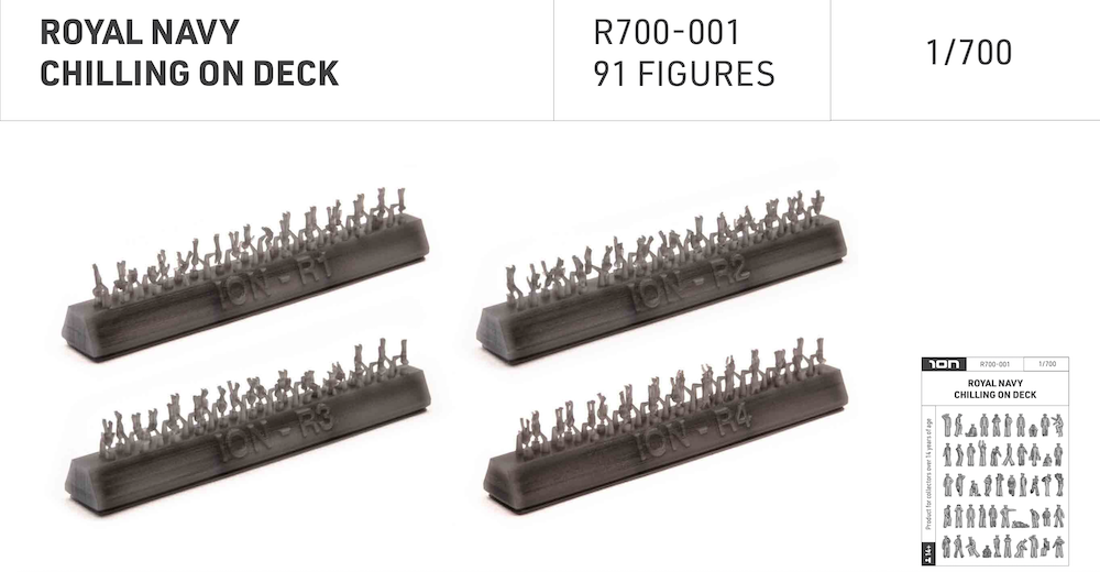 ION Model R700-001 1:700 Royal Mail Navy Chilling on Deck 91 Figures (3D-Printed)