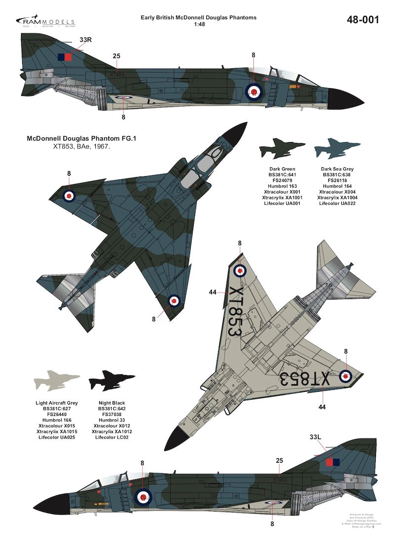 Ram Models M48001 1:48 Early British McDonnell-Douglas Phantoms