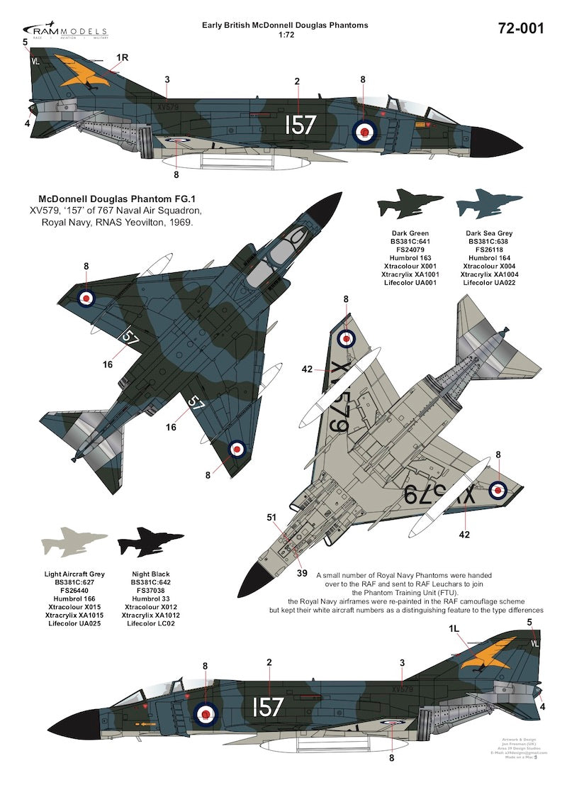 Ram Models M72001 1:72 Early British McDonnell-Douglas Phantoms