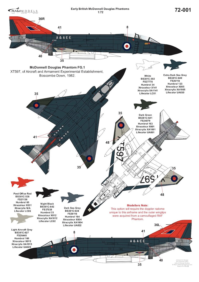 Ram Models M72001 1:72 Early British McDonnell-Douglas Phantoms