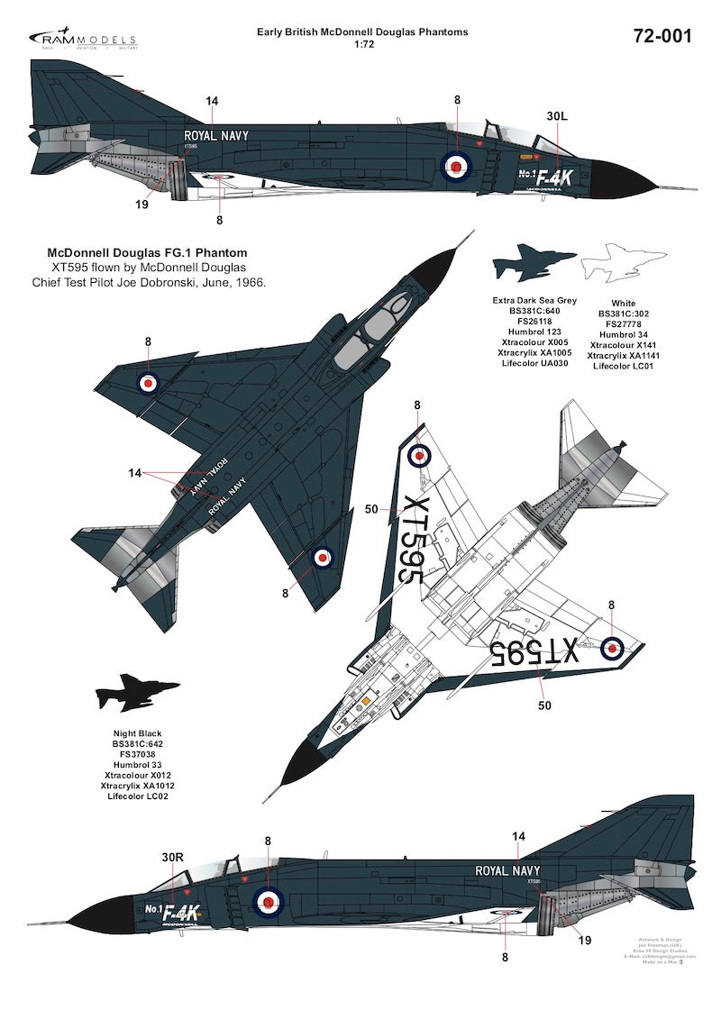 Ram Models M72001 1:72 Early British McDonnell-Douglas Phantoms