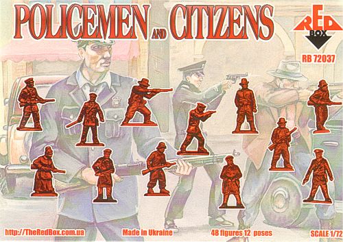 Red Box RB 72037 1:72 American Policemen and civilians