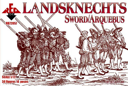 Red Box RB 72057 1:72 Landsknechts (Sword/Arquebus), 16th century.