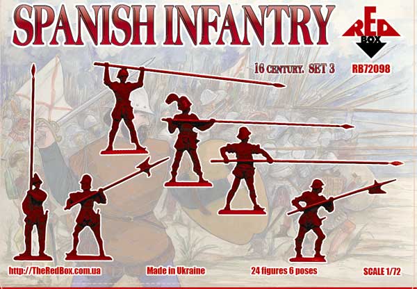 Red Box RB 72098 1:72 Spanish Infantry (Pike). Set 3. 16 c.