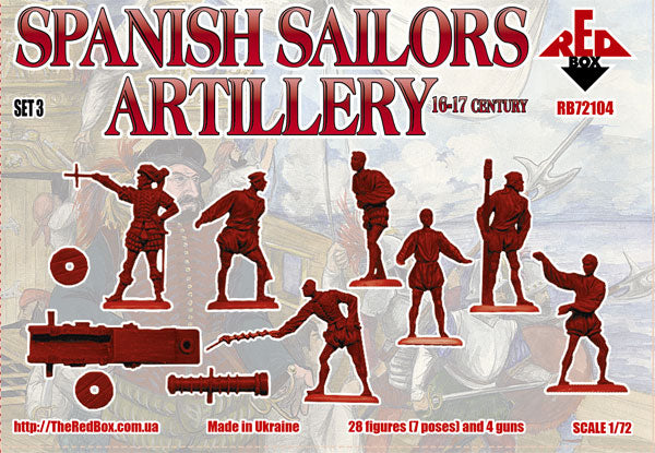 Red Box 72104 1:72 Spanish Sailors Artillery 16-17 century