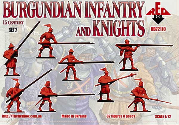 Red Box RB 72110 1:72 Burgundian infantry and knights (2 set). 15 century'