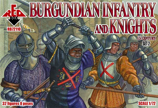 Red Box RB 72110 1:72 Burgundian infantry and knights (2 set). 15 century'