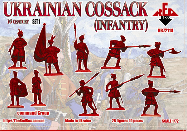 Red Box RB 72114 1:72 Ukrainian cossack infantry. 16 cent. Set 1