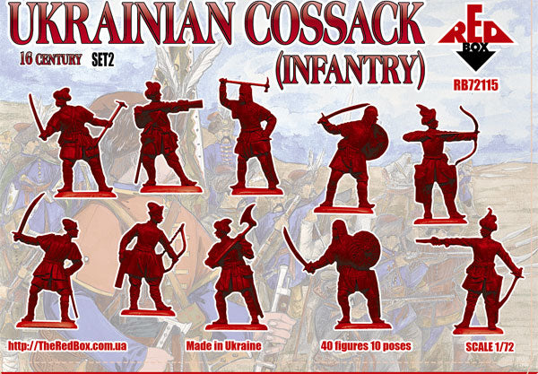 Red Box RB 72115 1:72 Ukrainian cossack infantry. 16 cent. Set 2