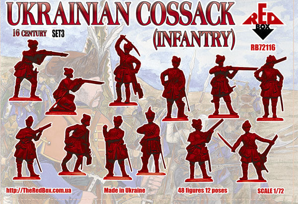 Red Box RB 72116 1:72 Ukrainian cossack infantry. 16 cent. Set 3