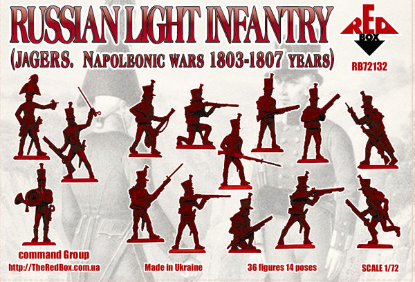 Red Box RB 72132 1:72 Napoleonic Russian Light Infantry (Jagers) 1803-1807