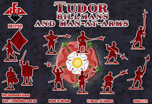Red Box RB72156 1:72 Tudor Billmen and Men-At-Arms . 11 poses, 35 figures